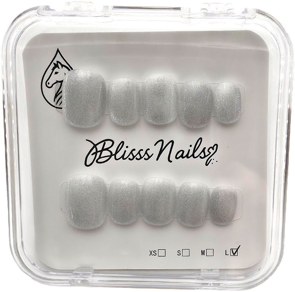 Blisss Nails Handmade Premium Press On Nails – White Moonlight Silver Velvet Cat Eye Magnetic Effect, Reusable Artificial Nails, Short Square Round Shape, Luxury Shimmer Finish Salon-Quality Fake Nails 10 Pcs Nail Set